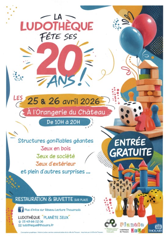 La ludothèque fête ses 20 ans ! — visuel événement