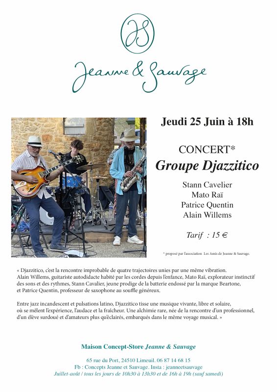 Concert du groupe Djazzitico chez Jeanne et Sauvage