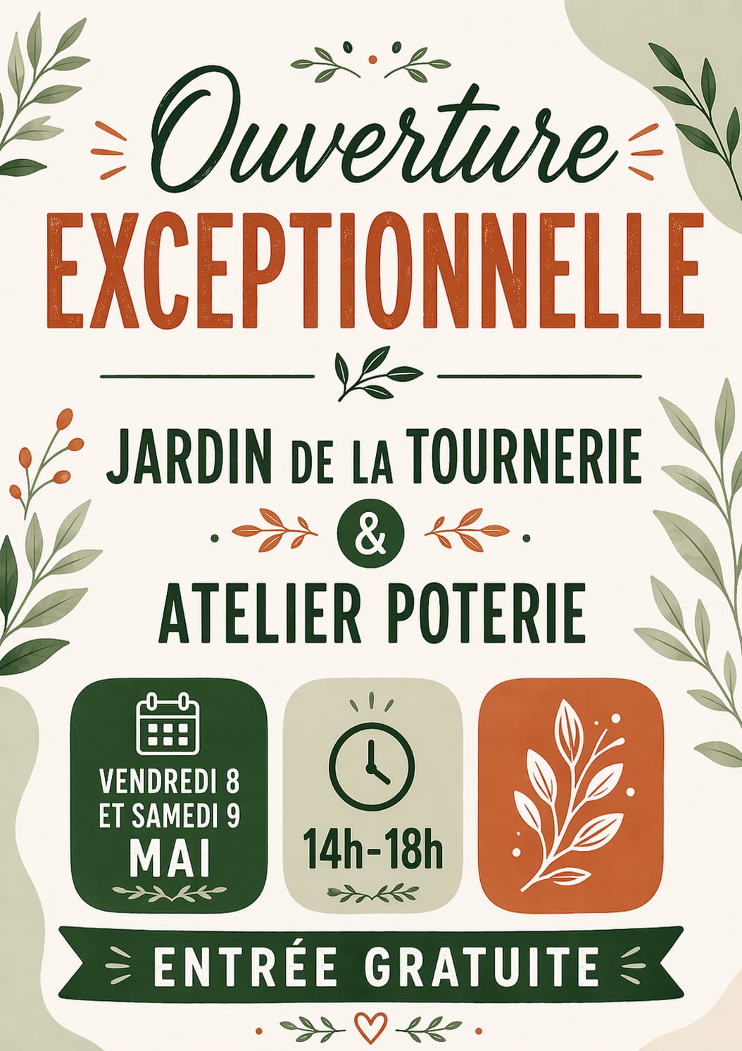 Portes ouvertes au Jardin de la Tournerie et  à l'Atelier Poterie C'DECO'LOMBINS — visuel événement