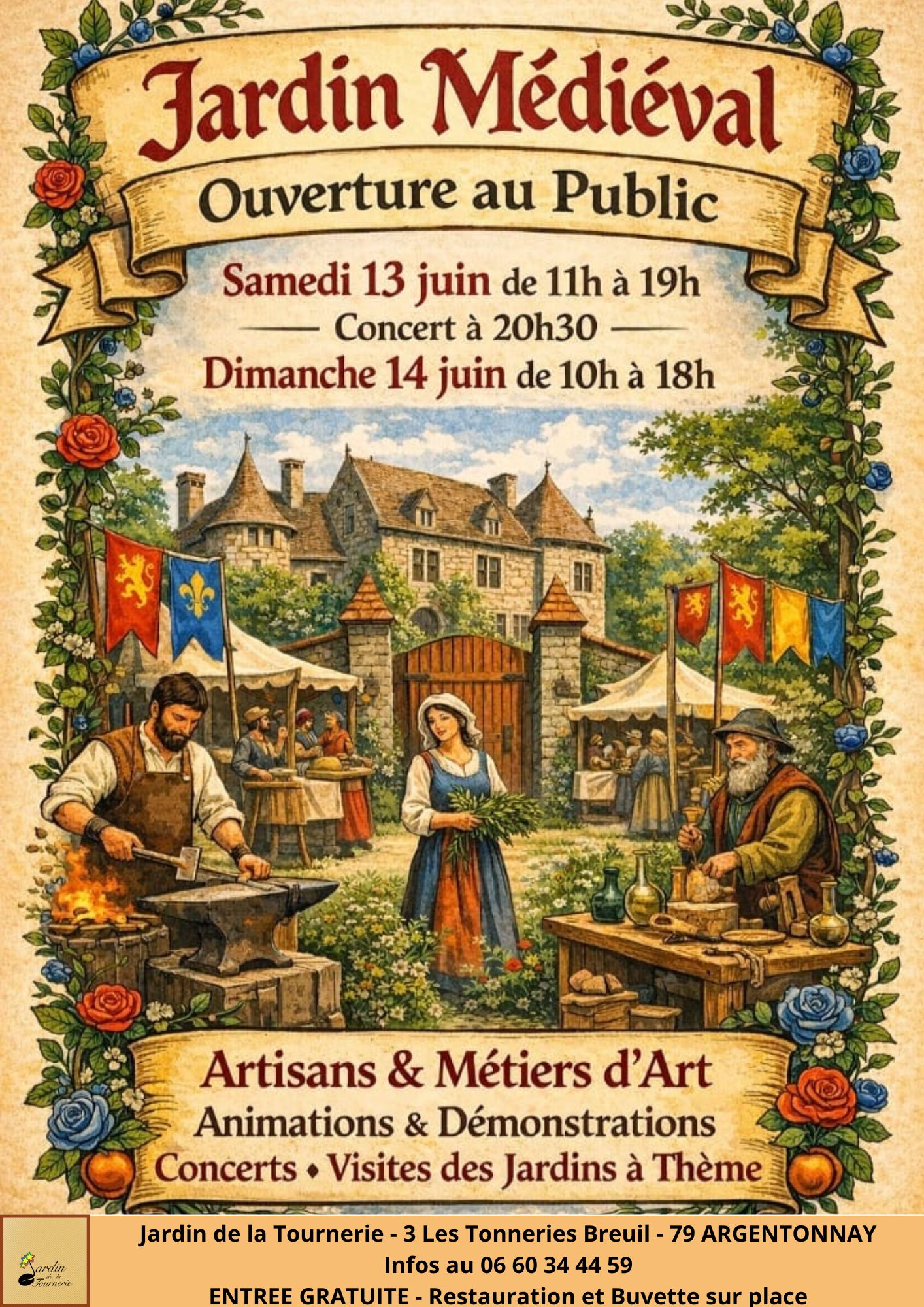 Jardin médiéval au Jardin de la Tournerie