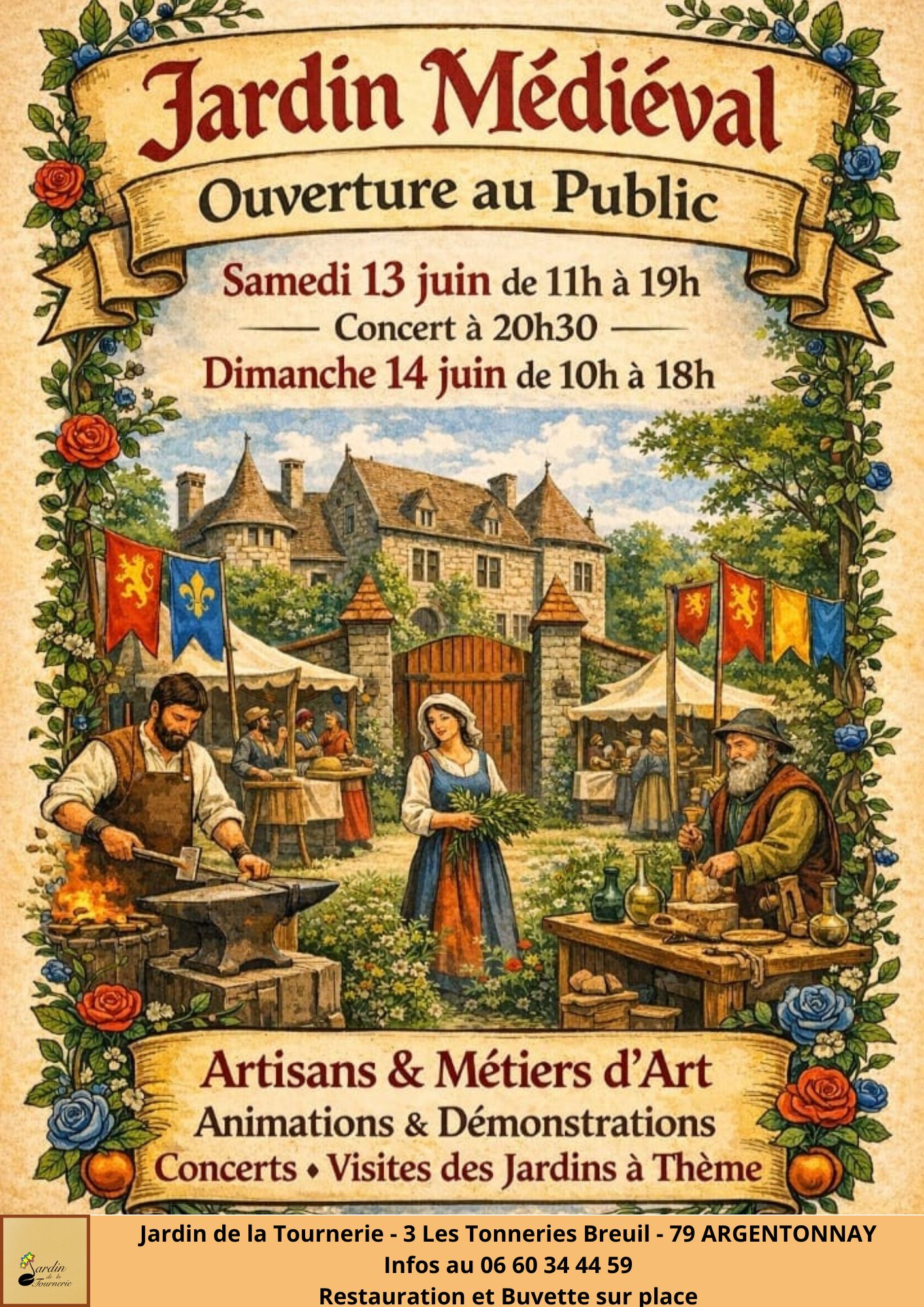 Jardin médiéval au Jardin de la Tournerie, Argentonnay