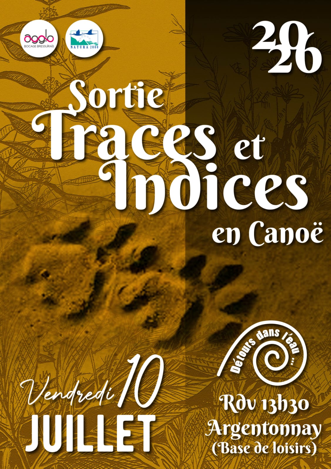 Sortie nature - Canoë, traces et indices sur l'Argenton