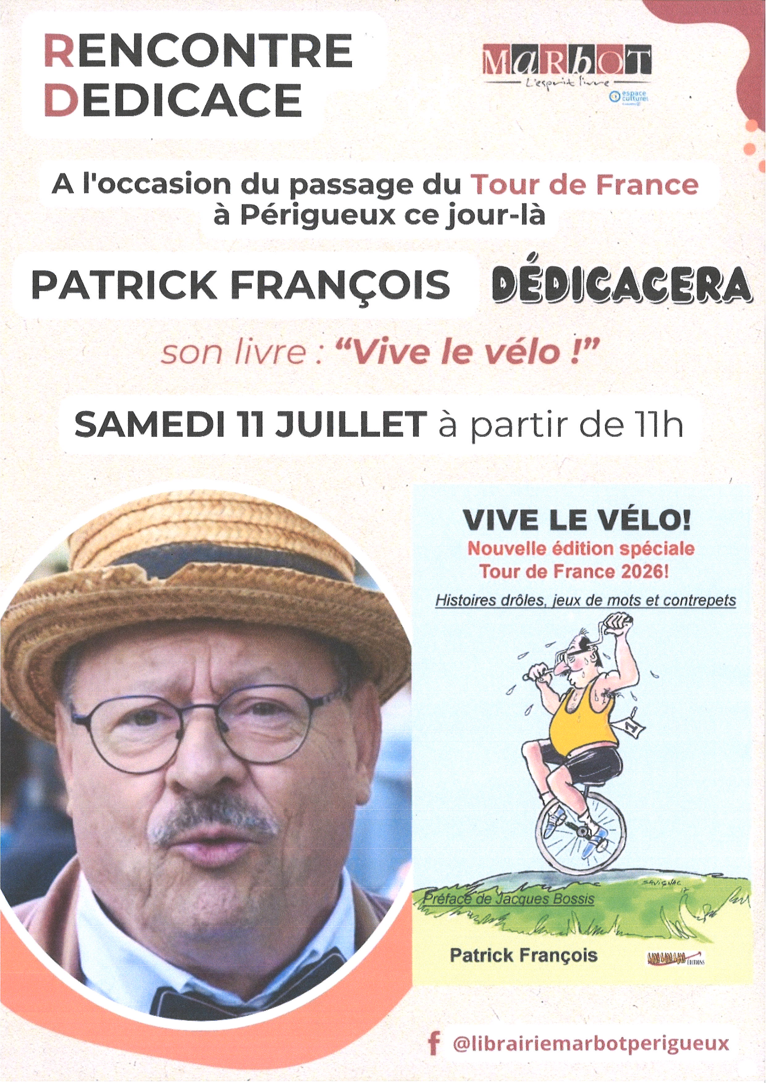 Rencontre et dédicace avec Patrick François - Auteur de "Vive le vélo ! "