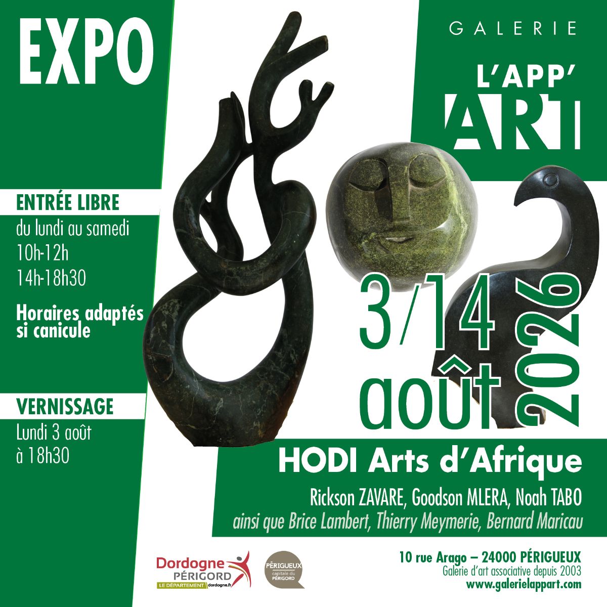 Exposition :  HODI Arts d'Afrique - sculptures