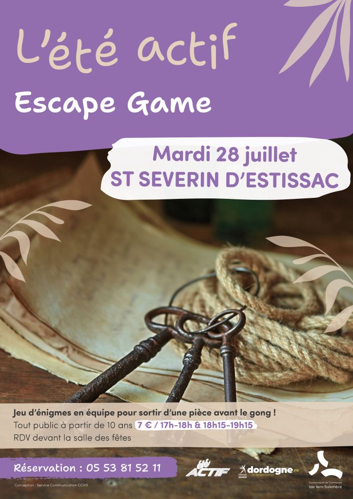 Eté actif : Escape Game, Saint-Séverin-d'Estissac