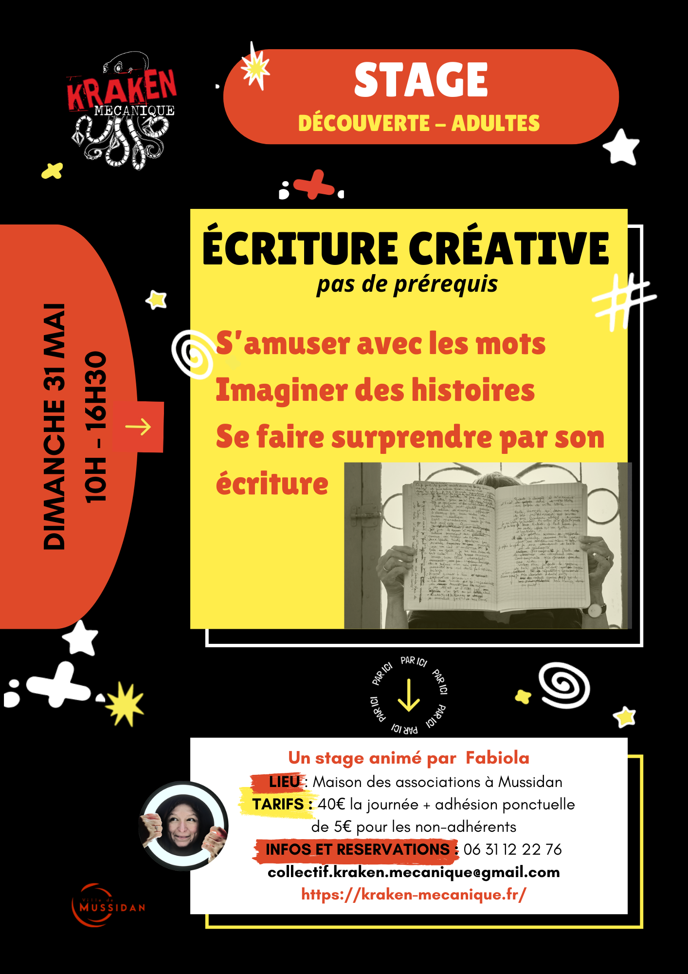 Stage d’écriture créative — visuel événement