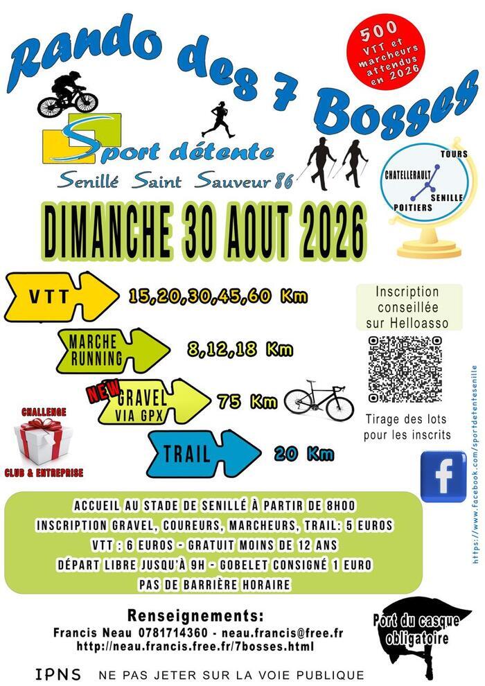 Randonnée des 7 Bosses VTT, Marche, Running, Trail et Gravel à Senillé — visuel événement