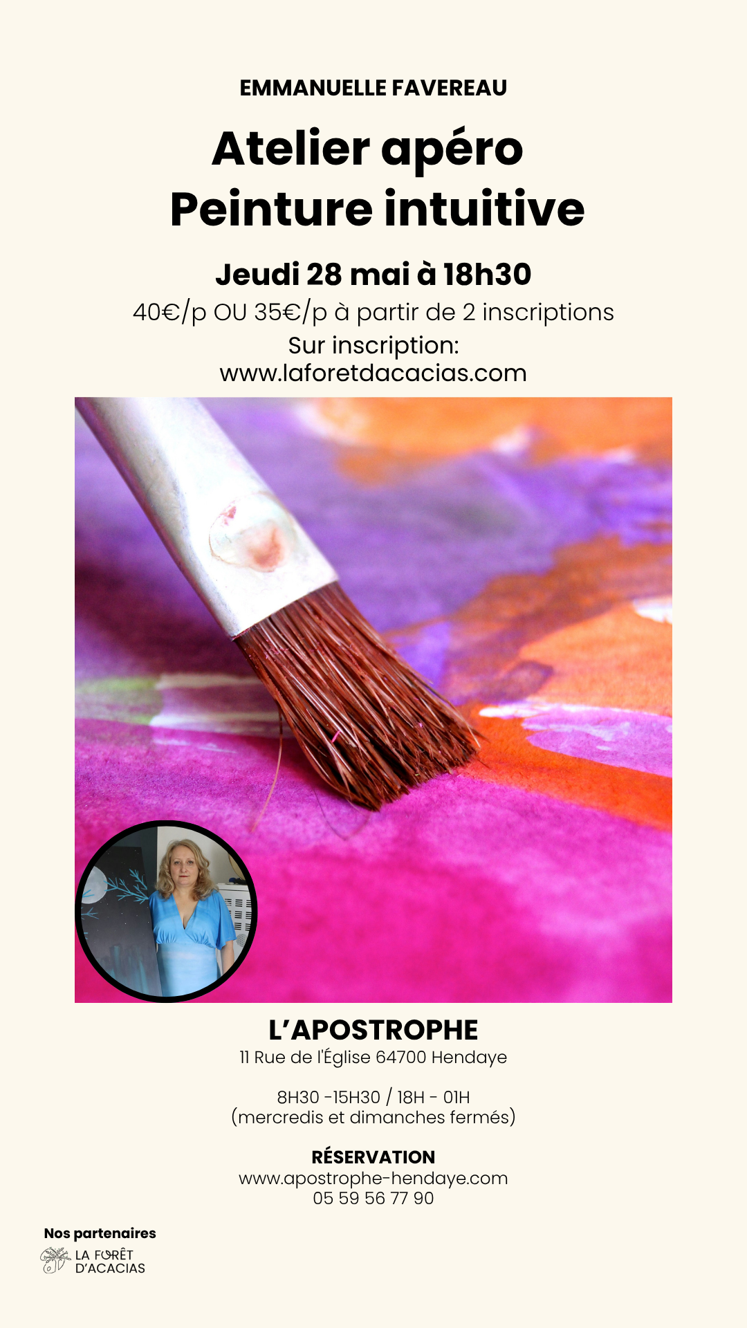 Atelier apéro - Peinture intuitive — visuel événement
