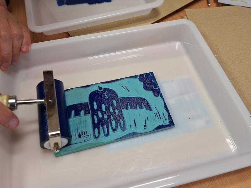 Atelier Linogravure à Terres d'Oiseaux, Braud-et-Saint-Louis - photo 5