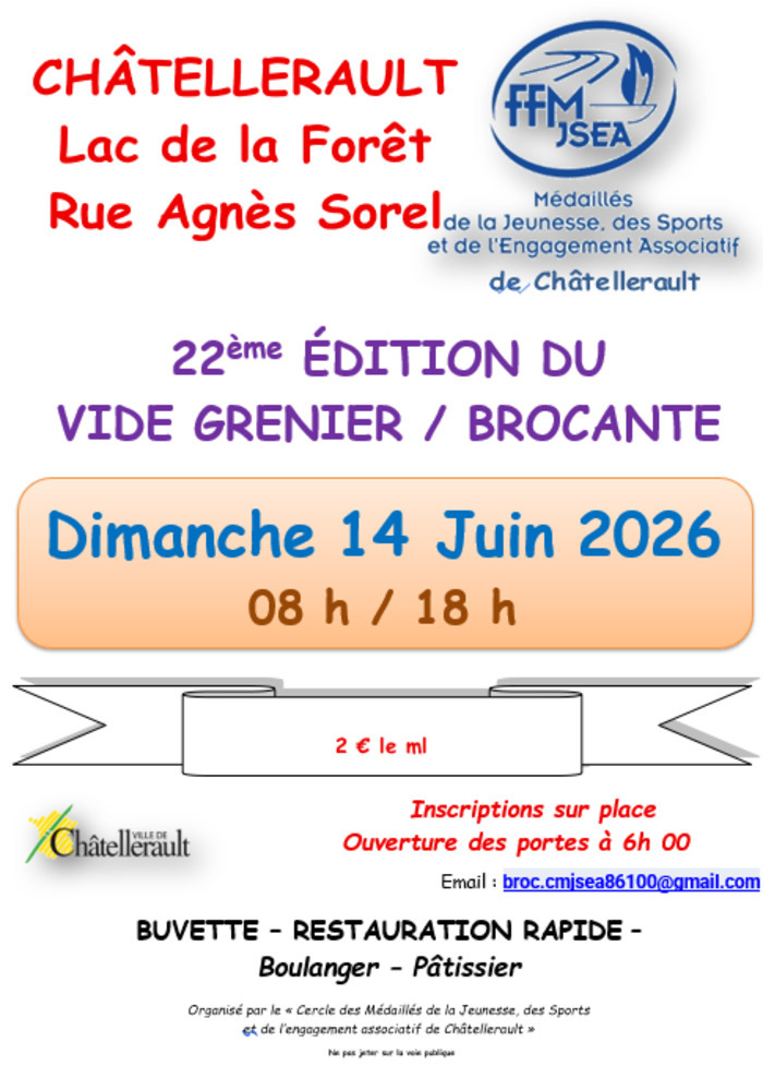 vide-grenier des médaillés de la jeunesse des sports et de l'engagement associatif