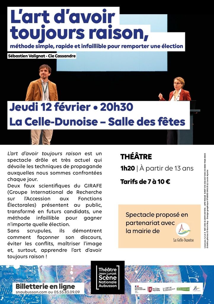 Théâtre "L'art d'avoir toujours raison"