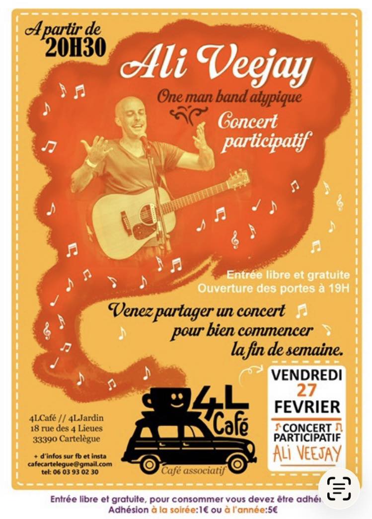 Concert d"Ali Veejay" au 4L café
