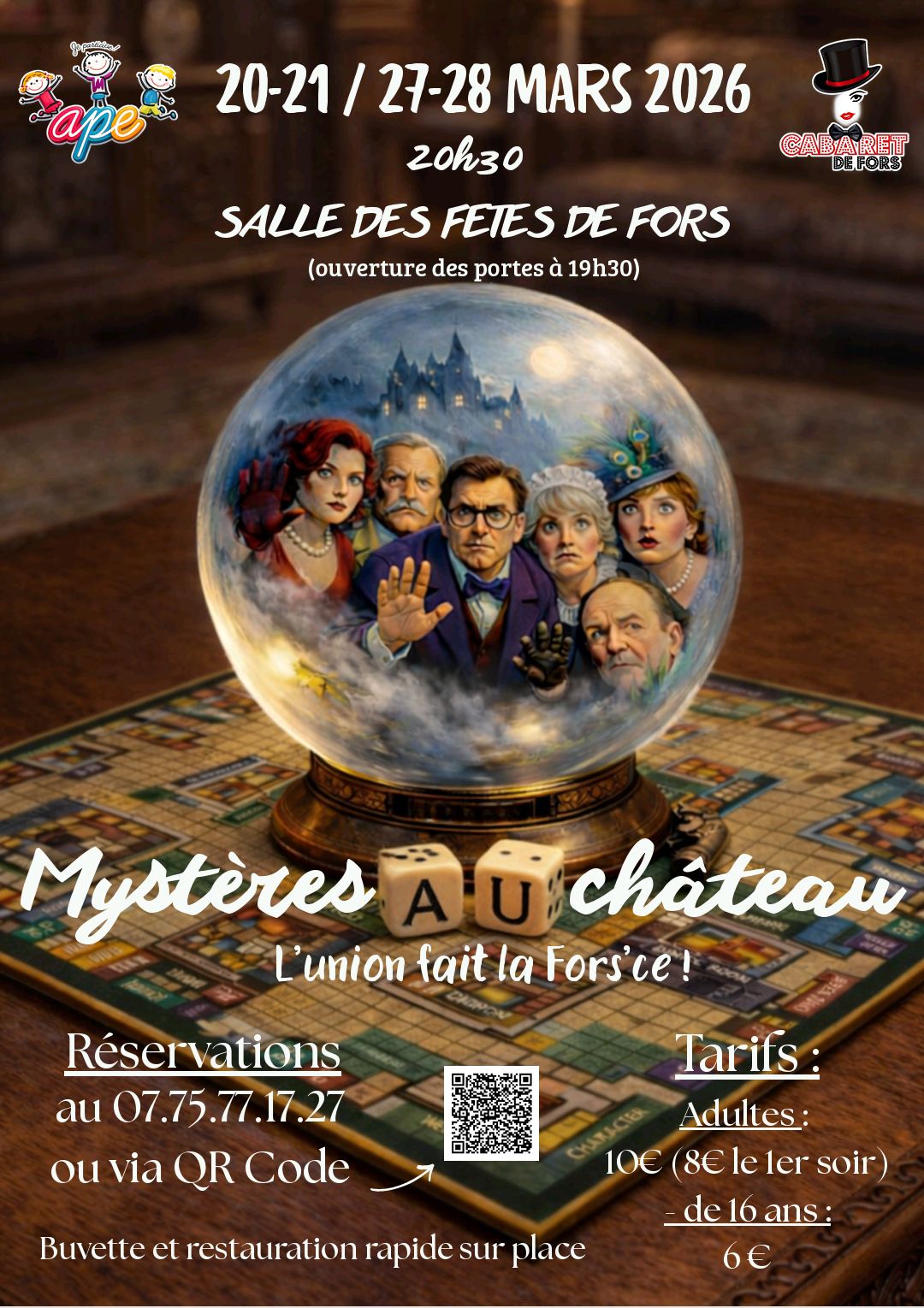 Cabaret "Mystères au château, L’union fait la FORS’ce" à Fors