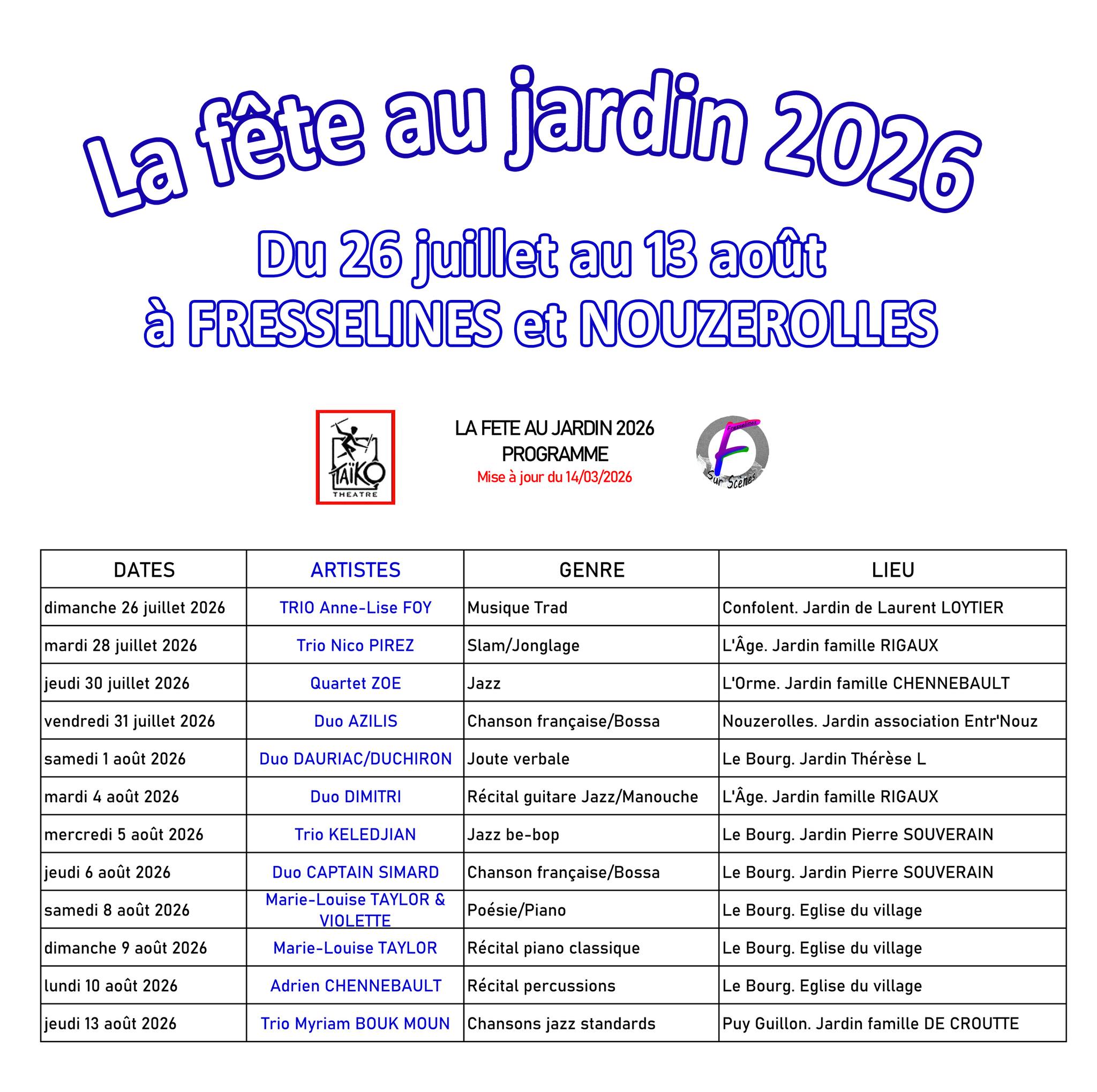La fête au jardin — visuel événement