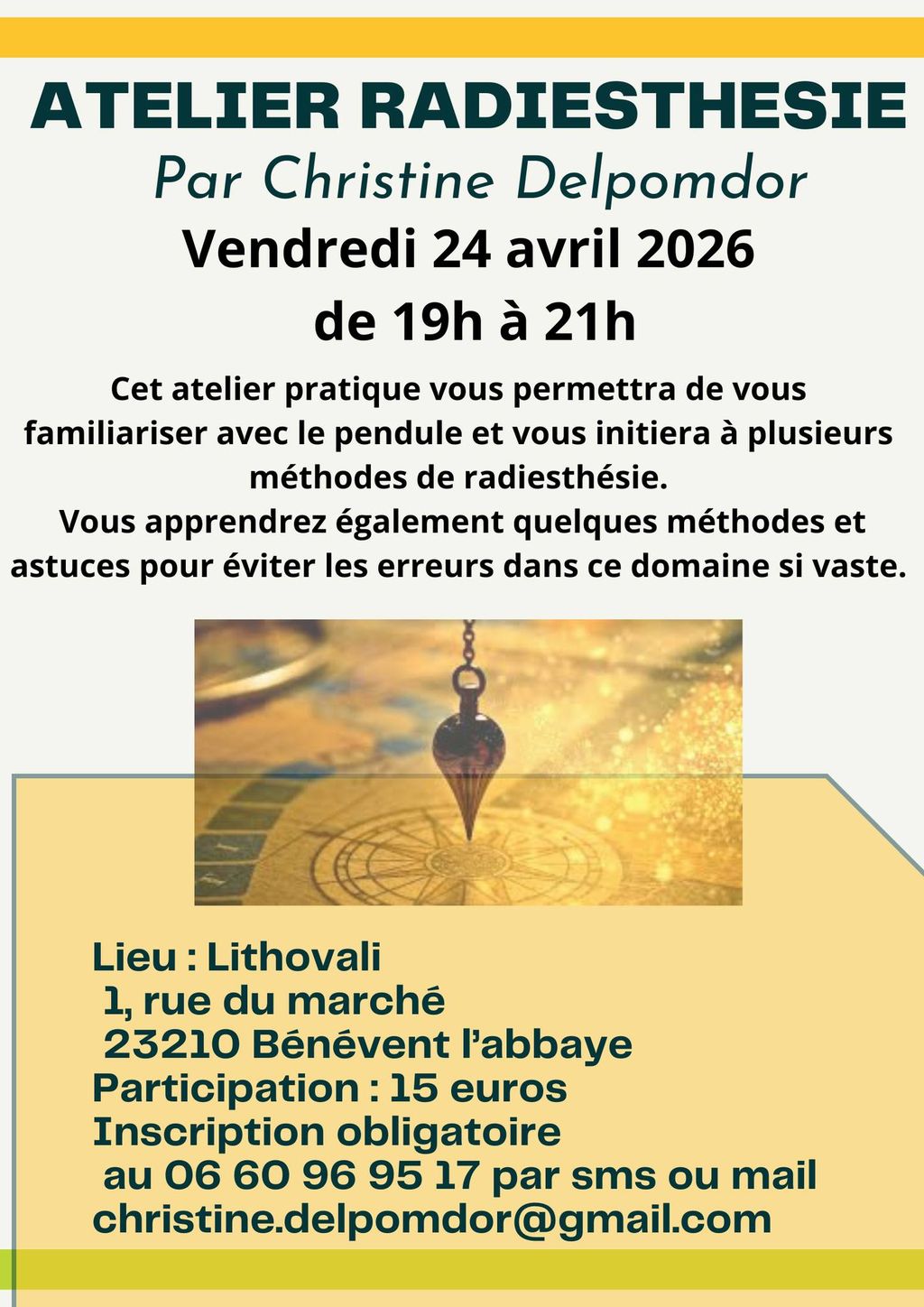 Atelier Radiesthésie — visuel événement
