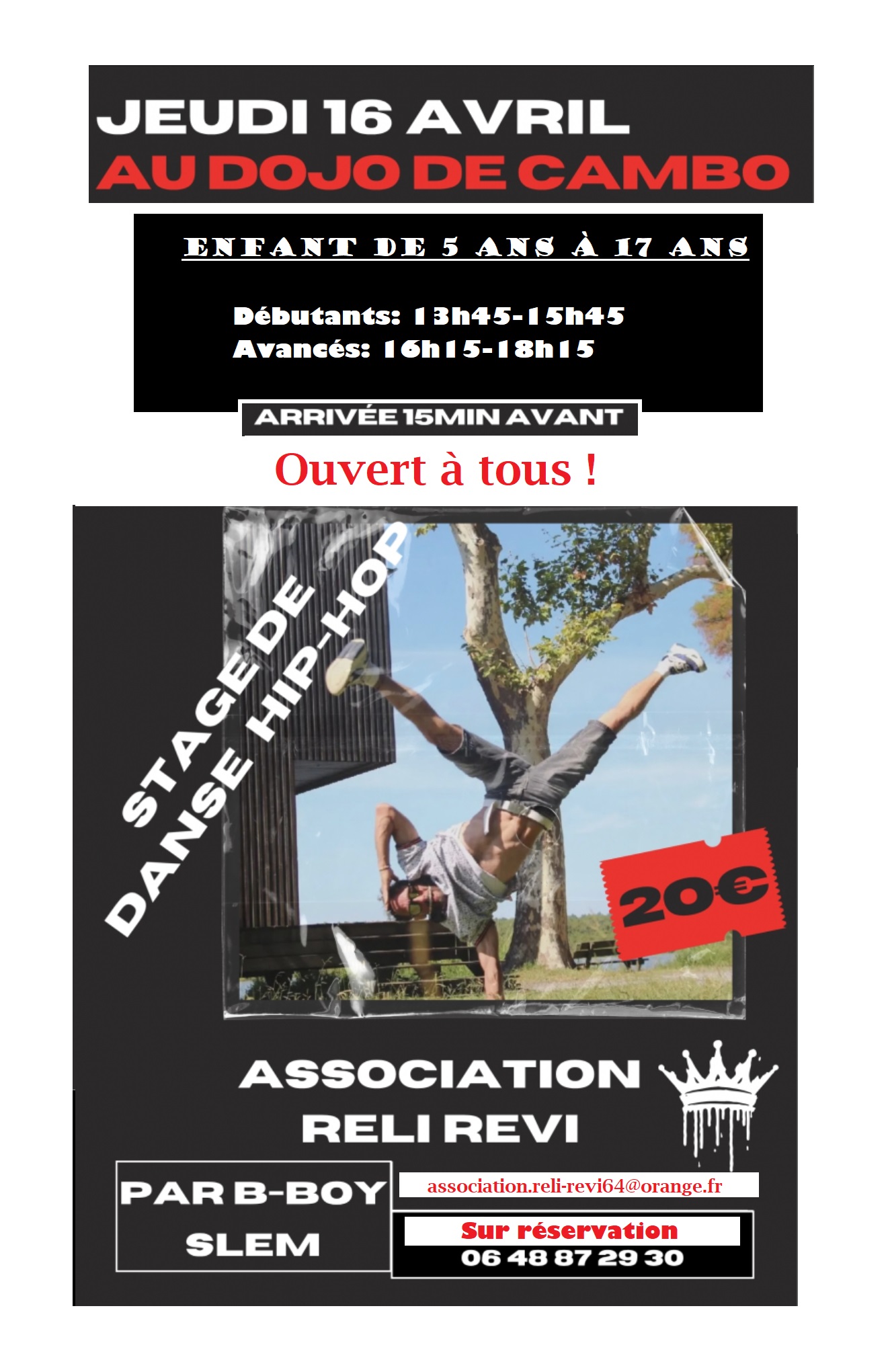 Stage de danse pour enfants : Hip Hop — visuel événement