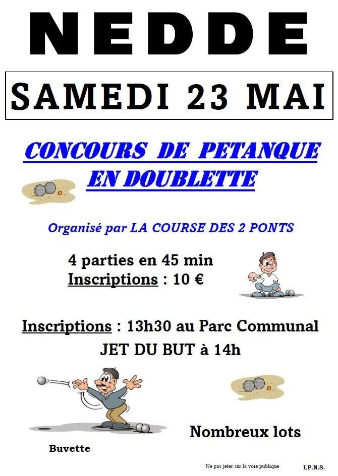 Concours de pétanque en doublette au parc communal
