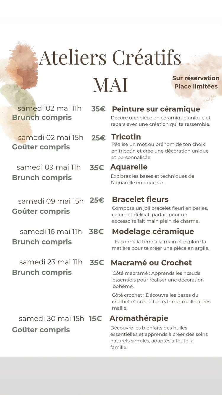 Atelier Modelage céramique & brunch - Maison Tarte — visuel événement