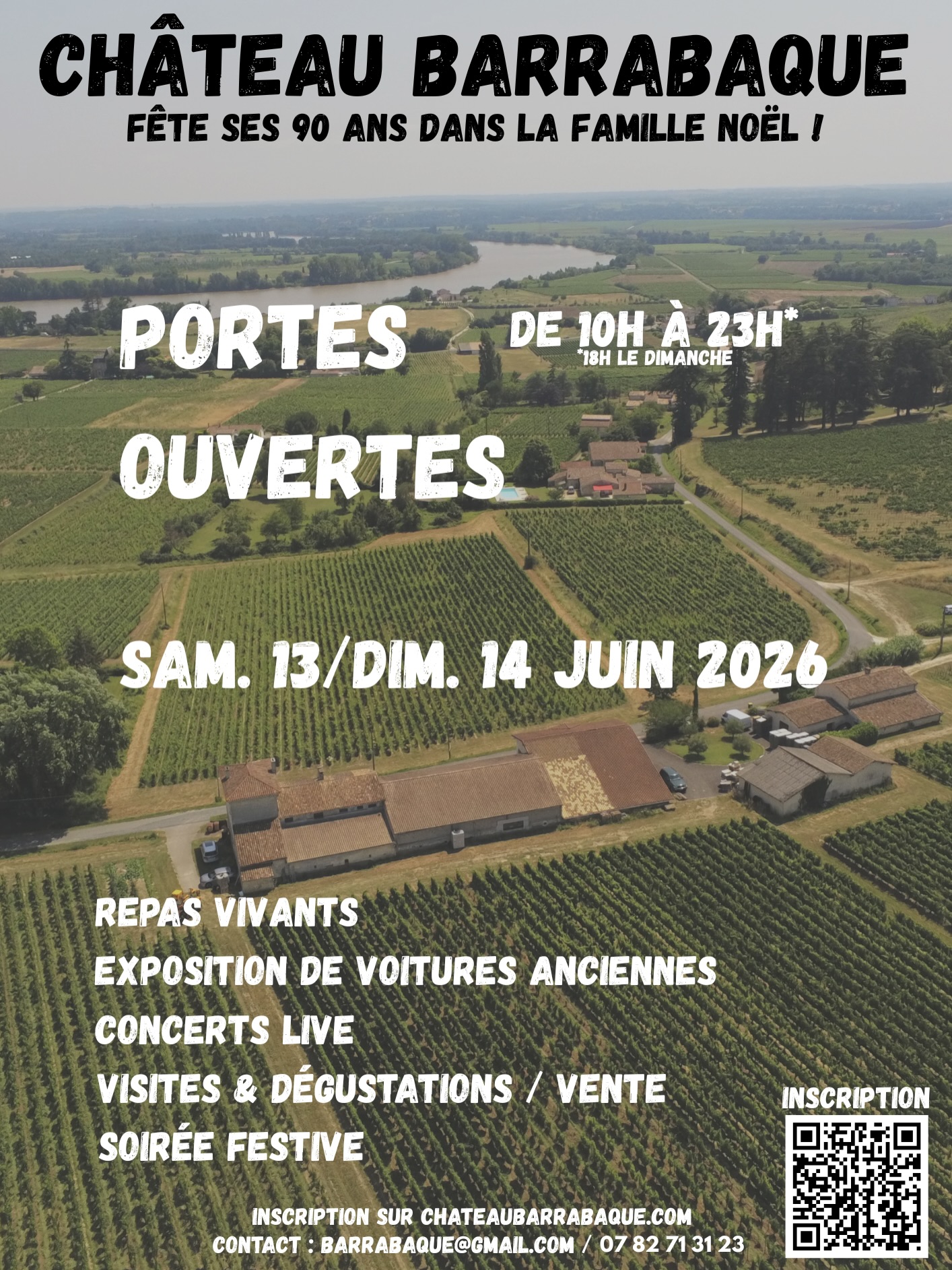Portes Ouvertes - Château Barrabaque fête ses 90 ans dans la famille Noël ! — visuel événement