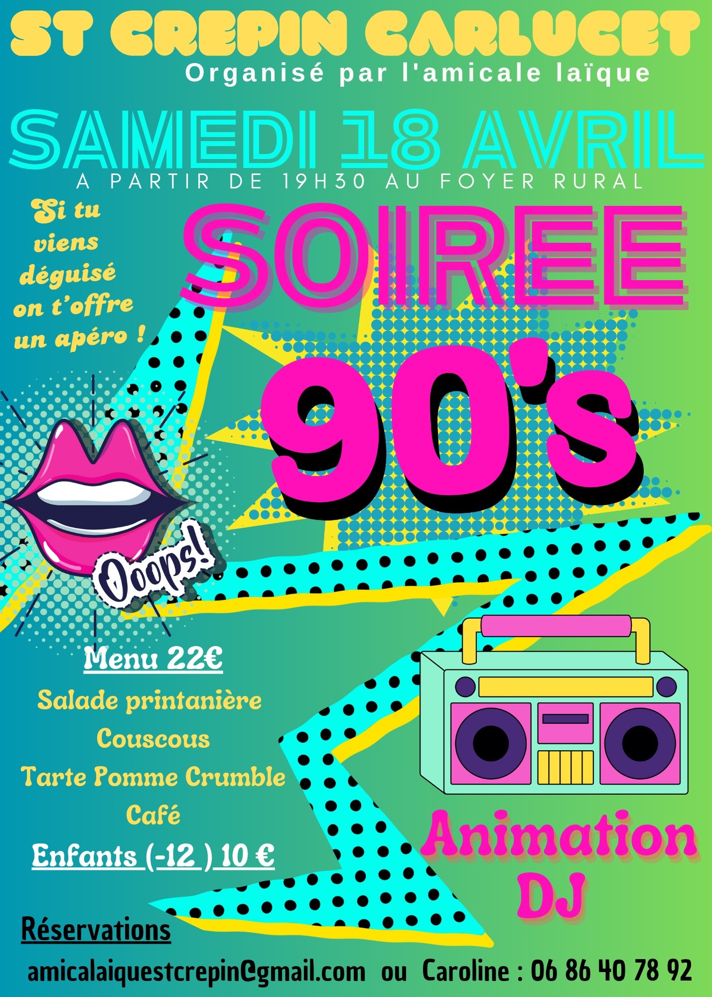 Soirée 90' — visuel événement