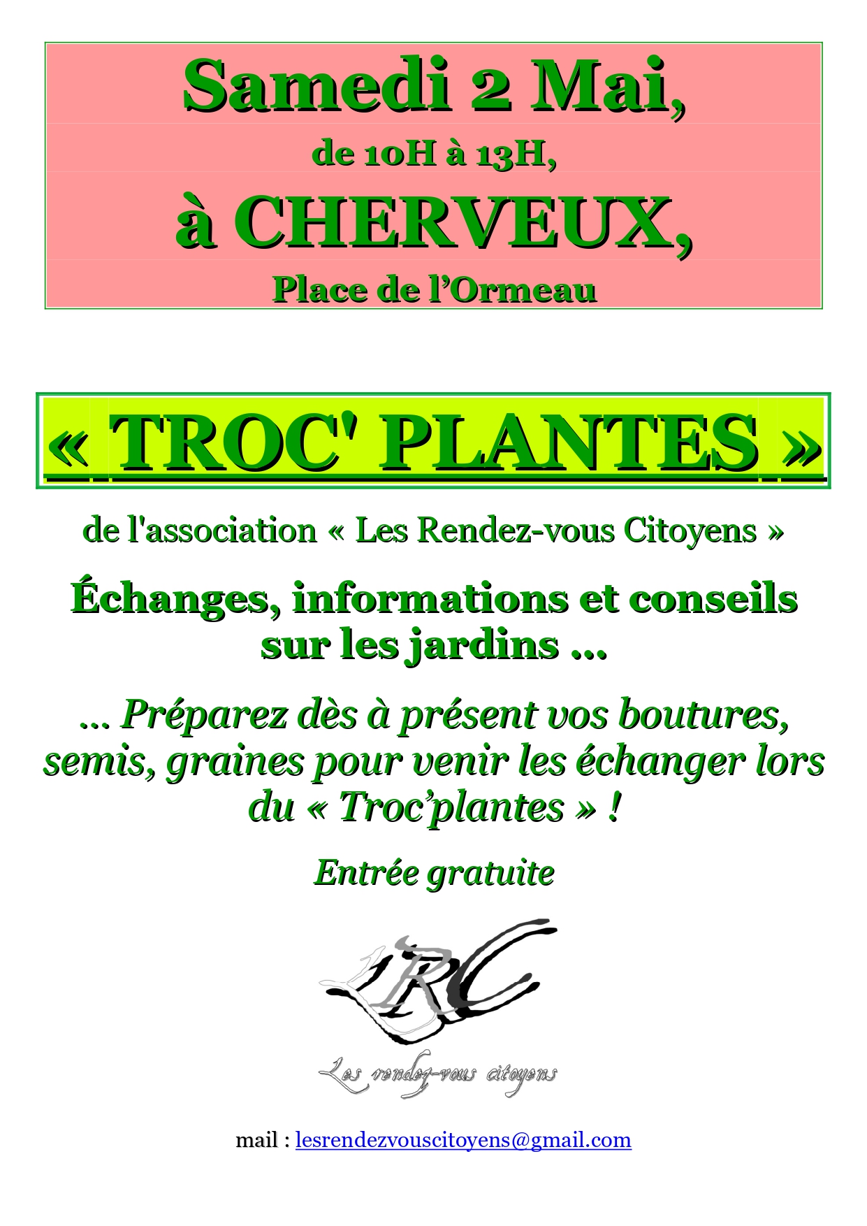 Troc Plantes à Cherveux — visuel événement