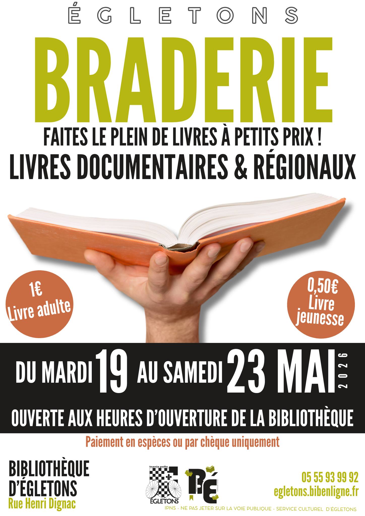Braderie des livres documentaires et régionaux