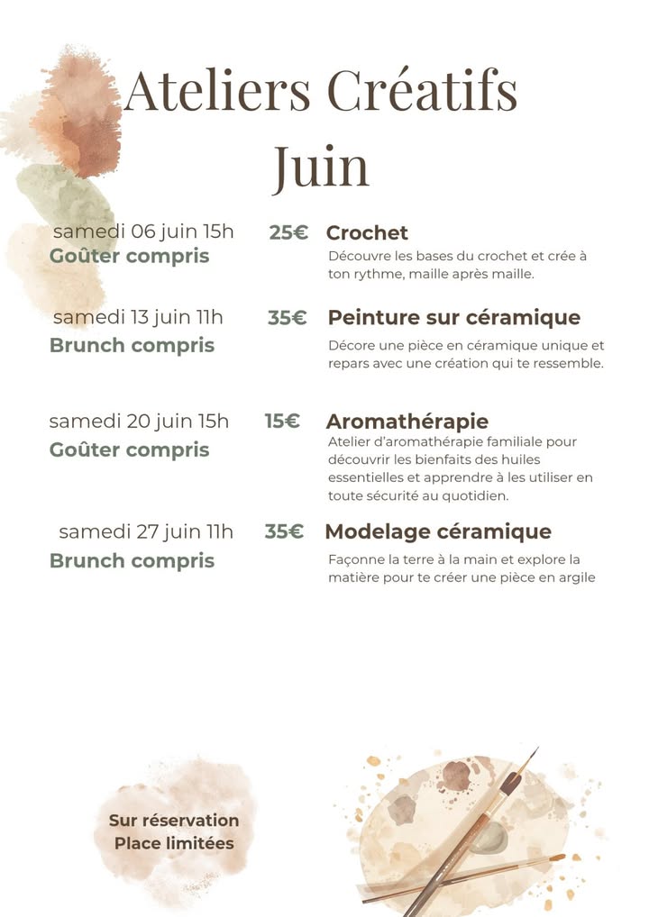 Atelier Modelage céramique & brunch - Maison Tarte