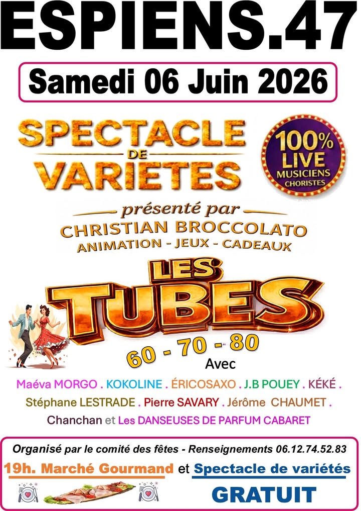 Spectacle de variétés - Les tubes 60/70/80