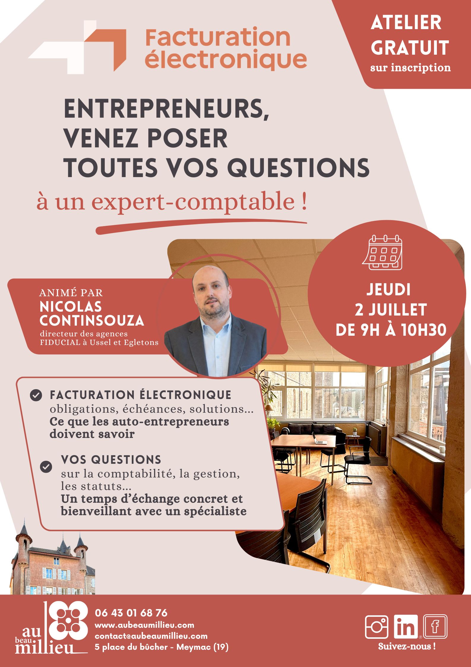 Atelier facturation électronique "entrepreneurs, venez poser toutes vos questions"