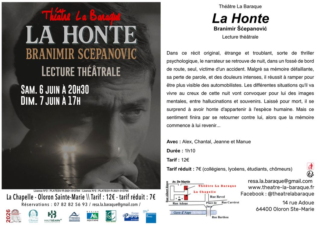Théâtre La Baraque : La honte — visuel événement