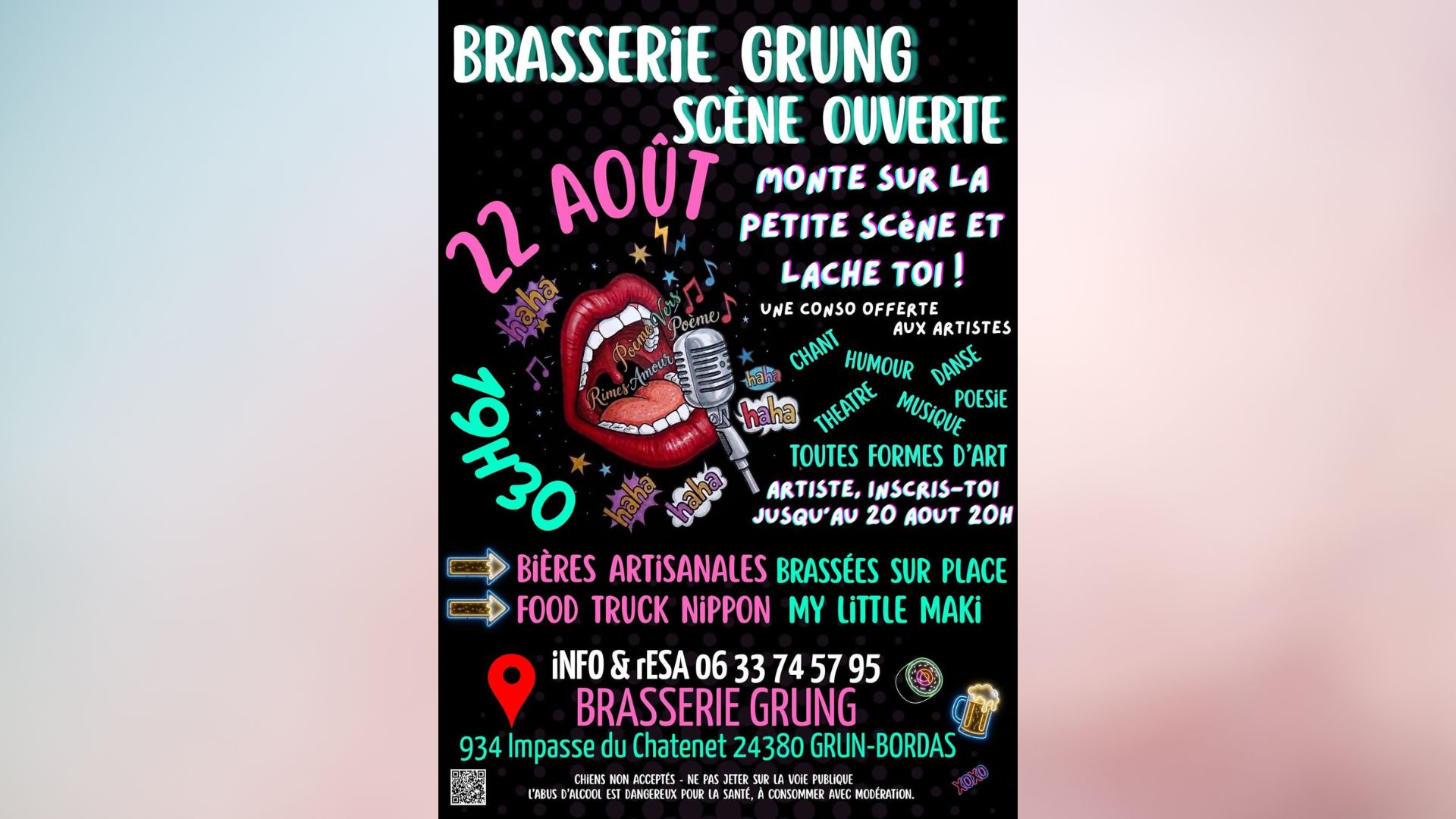 Scène ouverte brasserie Grung