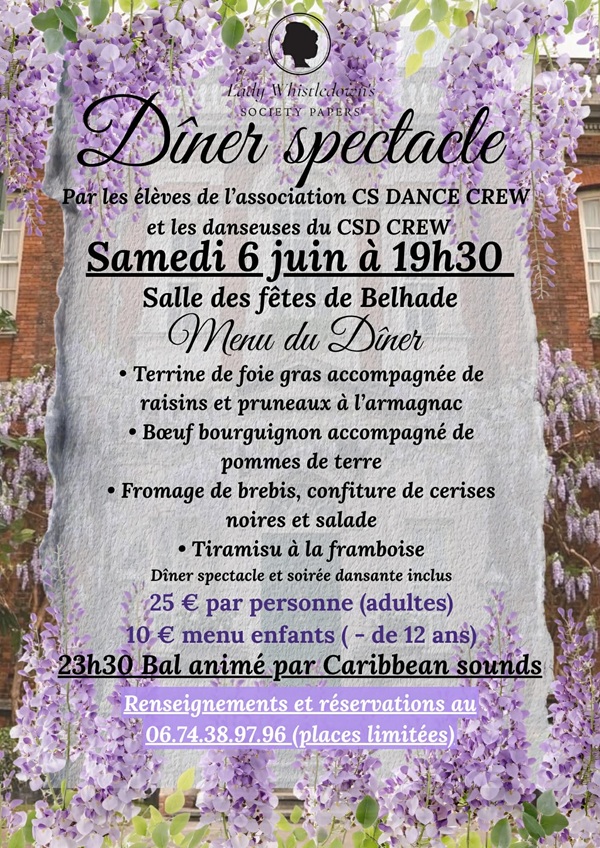 GALA DE DANSE DE L'ASSOCIATION CD+S DANCE CREW - DINER SPECTACLE - SOIREE DANSANTE — visuel événement