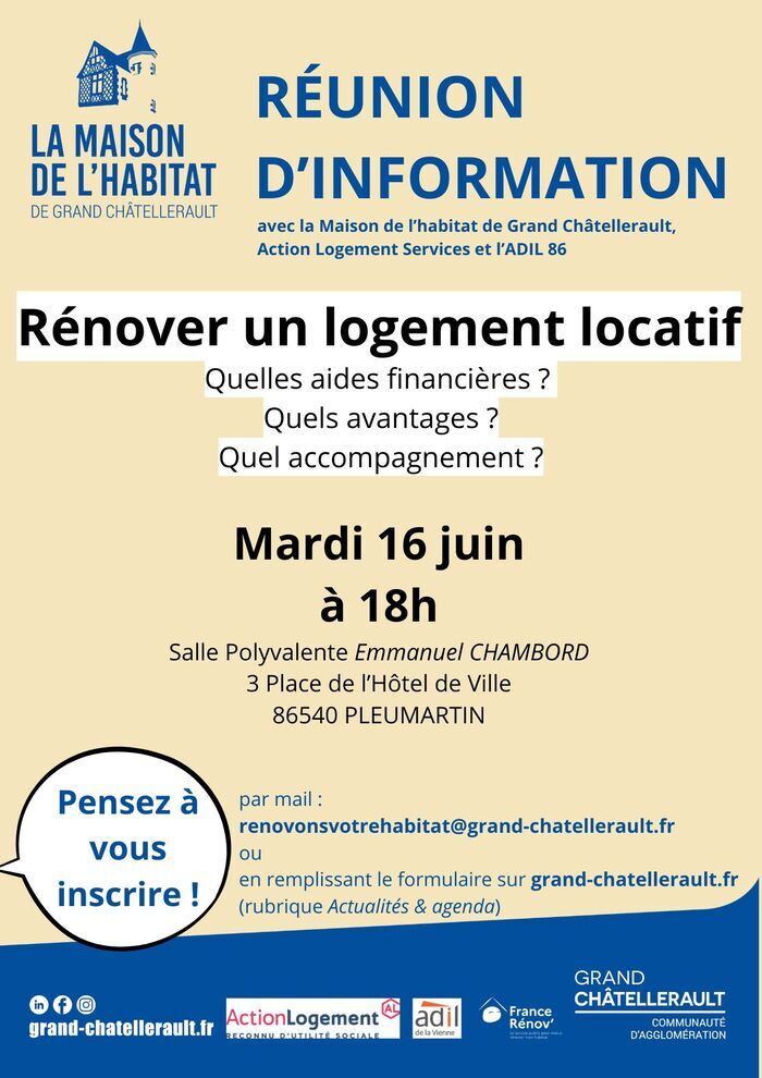 Réunion d'information pour rénover un logement locatif — visuel événement