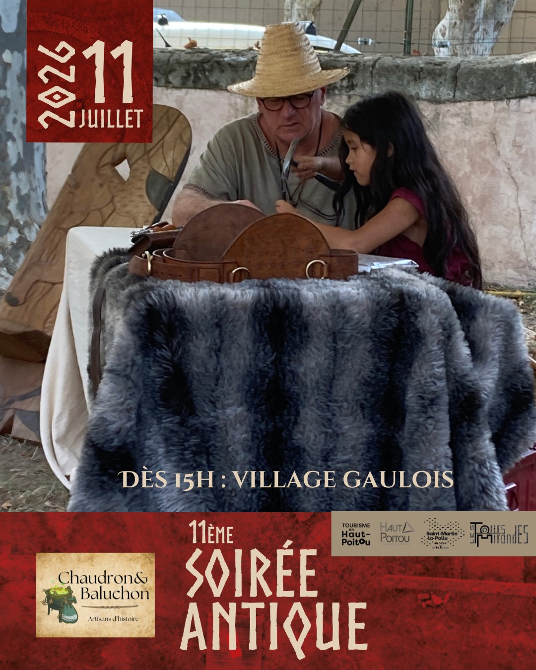 affiche soirée antique village
