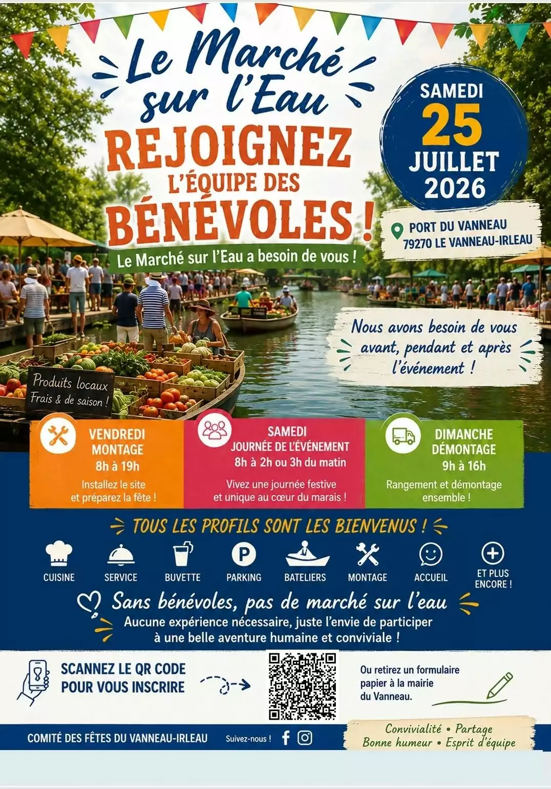Marché sur l’eau au Vanneau-Irleau