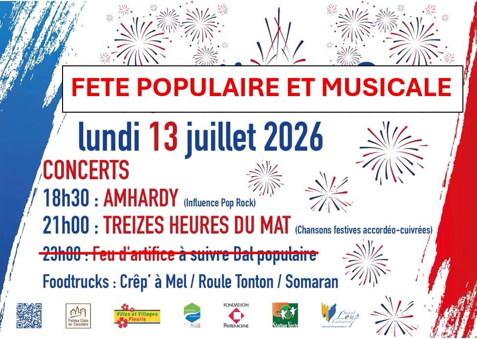 Concerts et bal populaire (Feu d'artifice ANNULÉ)