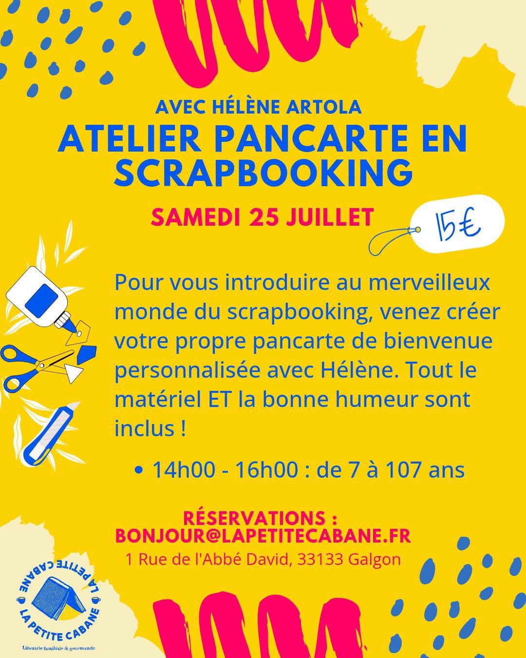 Atelier pancarte en scrapbooking à la Petite Cabane - avec Hélène Artola