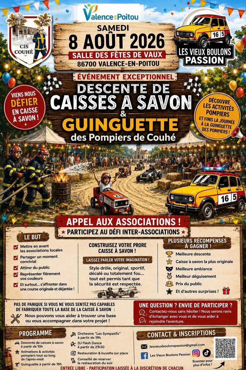 Descente de caisse à savon & guinguette des pompiers de Couhé
