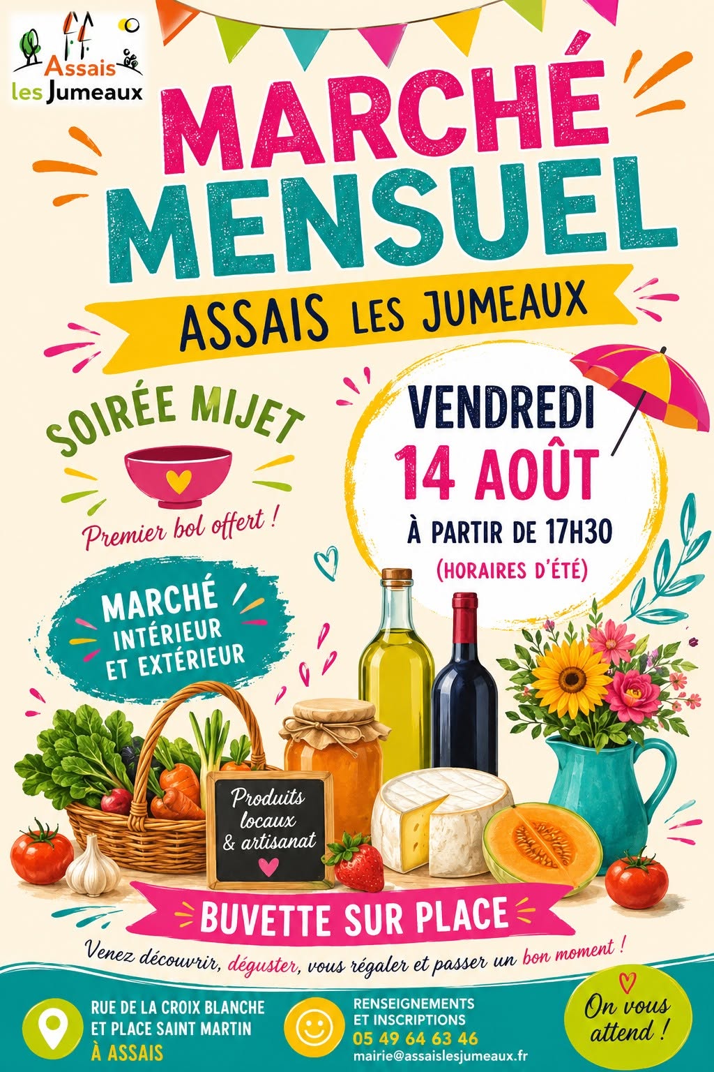 Marché mensuel à Assais-les-Jumeaux