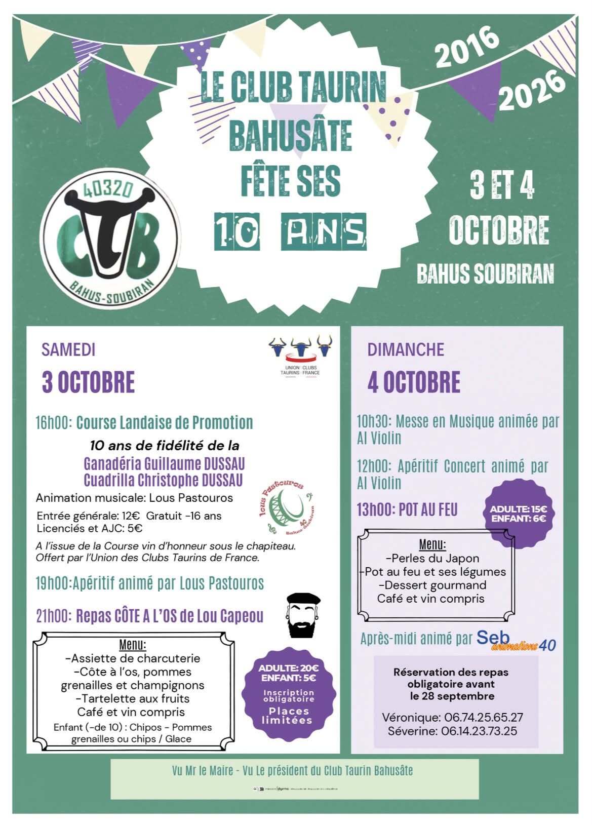 Fête du club taurin de Bahus-Soubiran