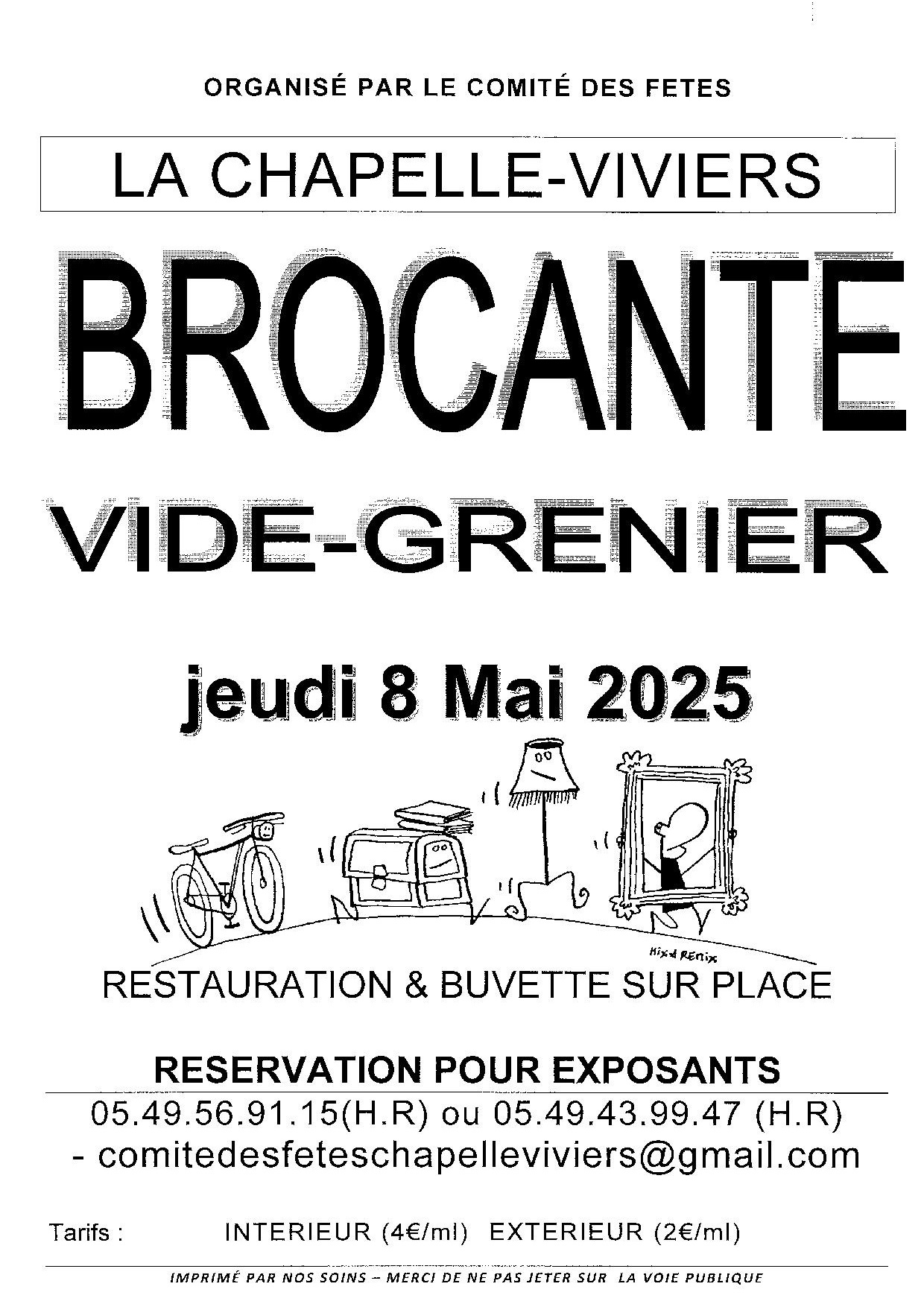 Brocante vide grenier du comité des fêtes avec restauration sur place — visuel événement