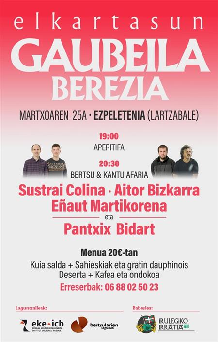 Repas Bertso et chants Repas Bertso et chants