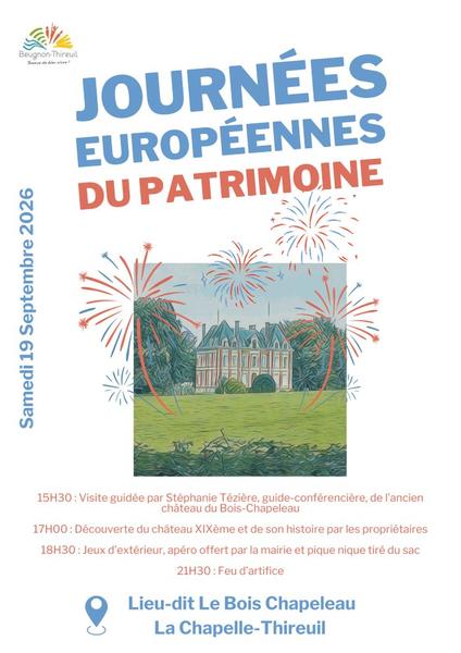 Journées européennes du patrimoine: Visite à la découverte des châteaux du Bois-Chapeleau