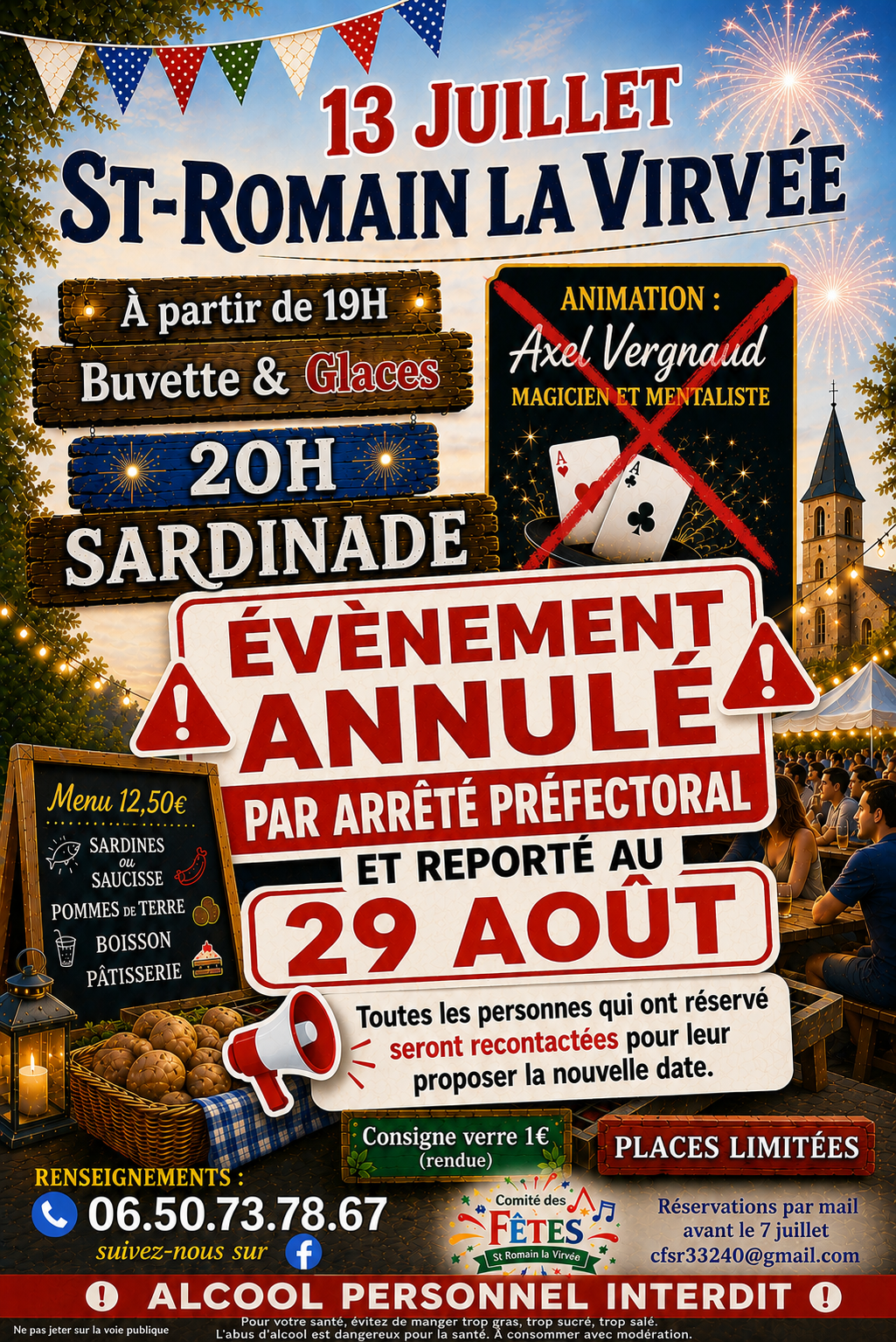 Soirée Sardinade et Grillades / Annulée par arrêté préfectoral