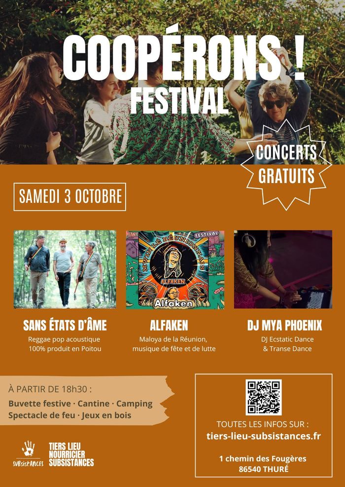 đ€đ§ SAMEDI 3 OCTOBRE : Grosse soirĂ©e CONCERTS GRATUITS au Tiers-lieu Nourricier Subsistances !