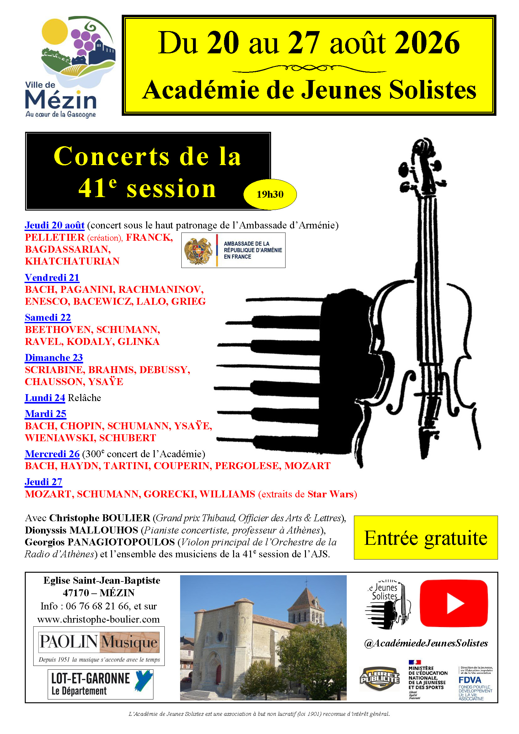 41ème session : Académie des jeunes solistes