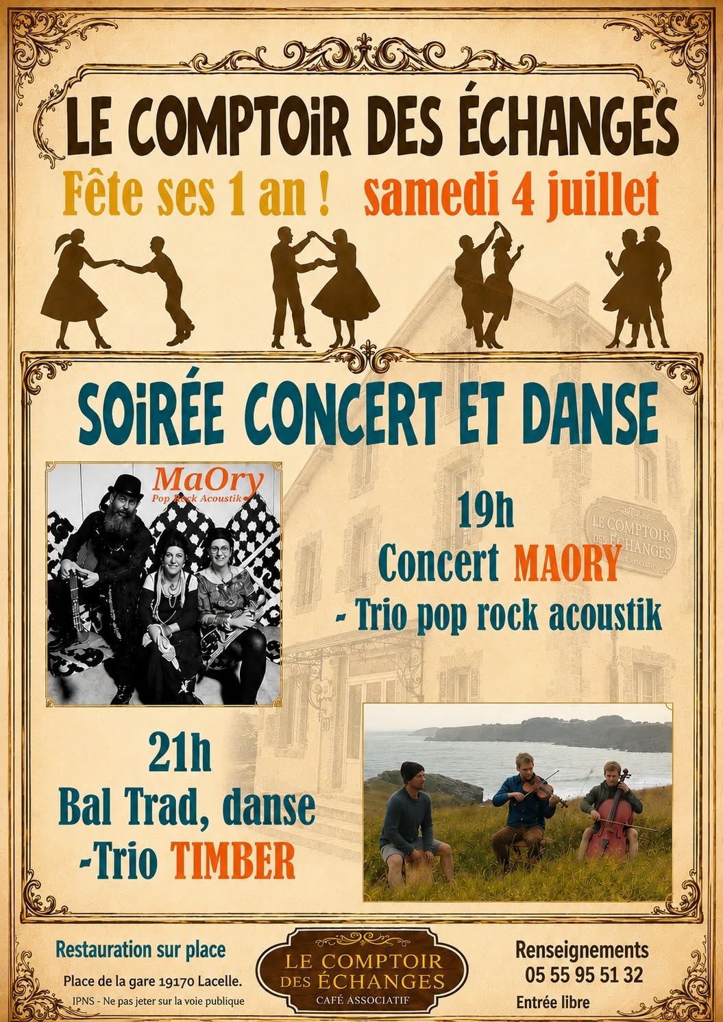 Le Comptoir des Echanges fête ses 1 an : Soirée concert et danse