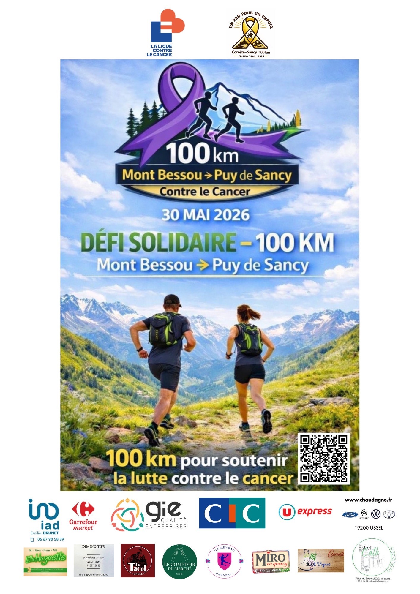 Défi solidaire Mont-Bessou - Puy de Sancy 100km
