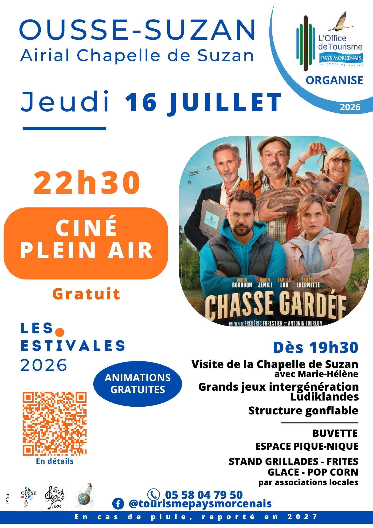 Estivale en Pays Morcenais, Cinéma plein air "Chasse gardée"