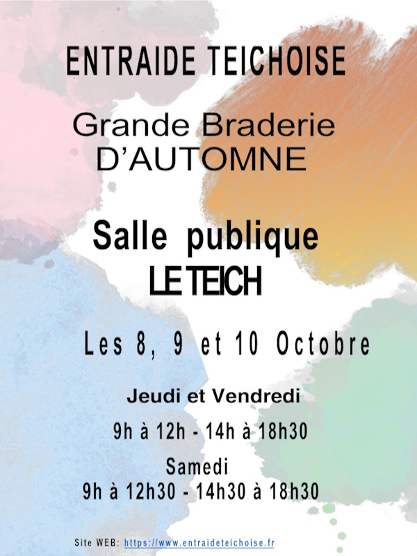 Grande Braderie d&rsquo;automne de l&rsquo;Entraide teichoise.